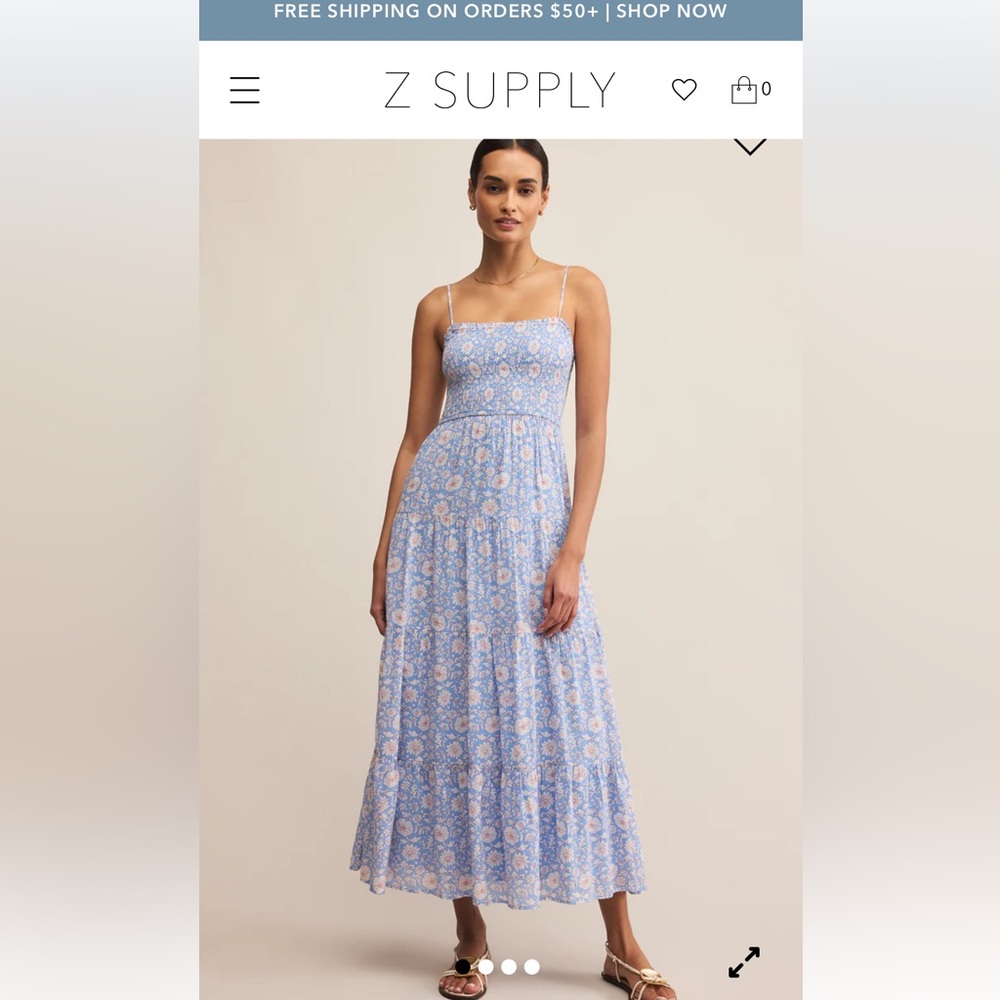 Z Supply Blue Floral Maxi Dress